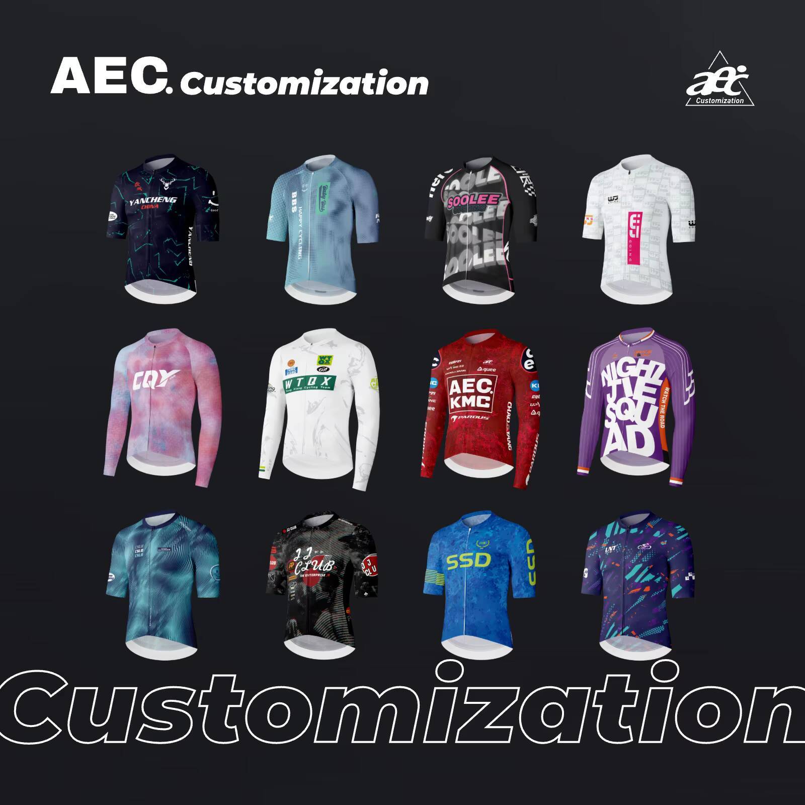 Race Bib - Maillot de cyclisme personnalisé AEC.CYCLIST, vêtements