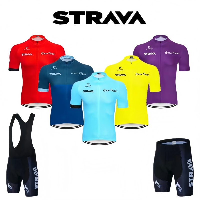 Race Bib - Ensemble de maillot de vélo Strava,